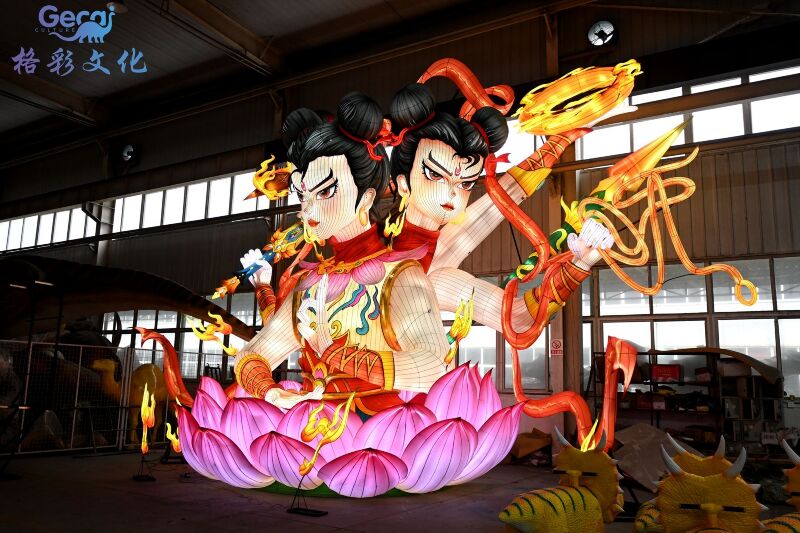 三头六臂哪吒花灯