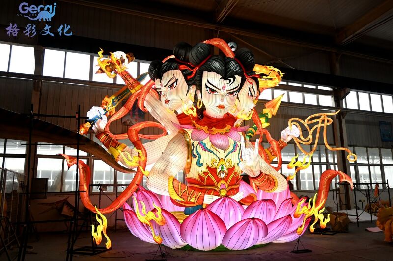 三头六臂哪吒花灯