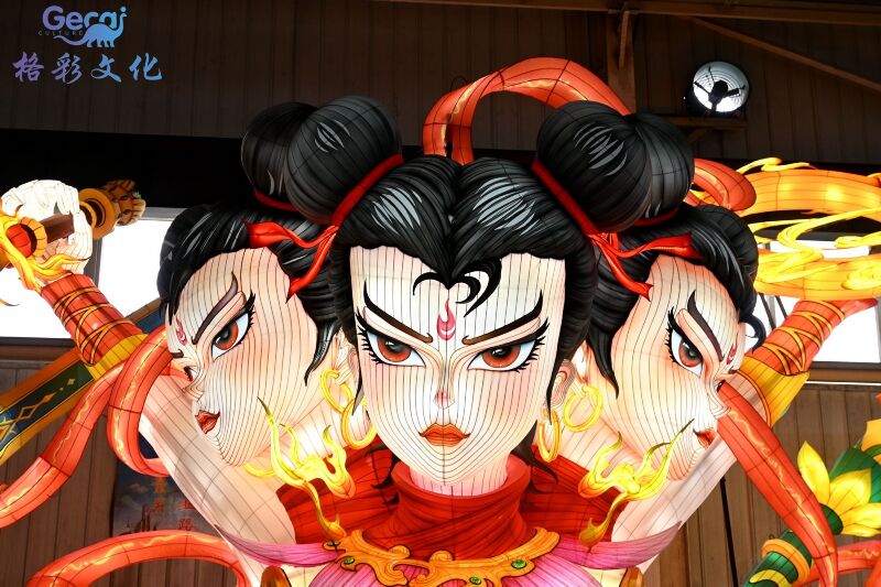 三头六臂哪吒花灯