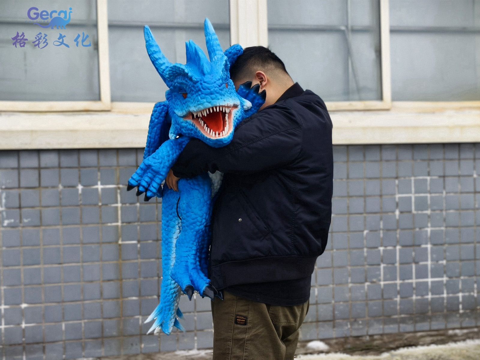 西方龙蓝色手偶