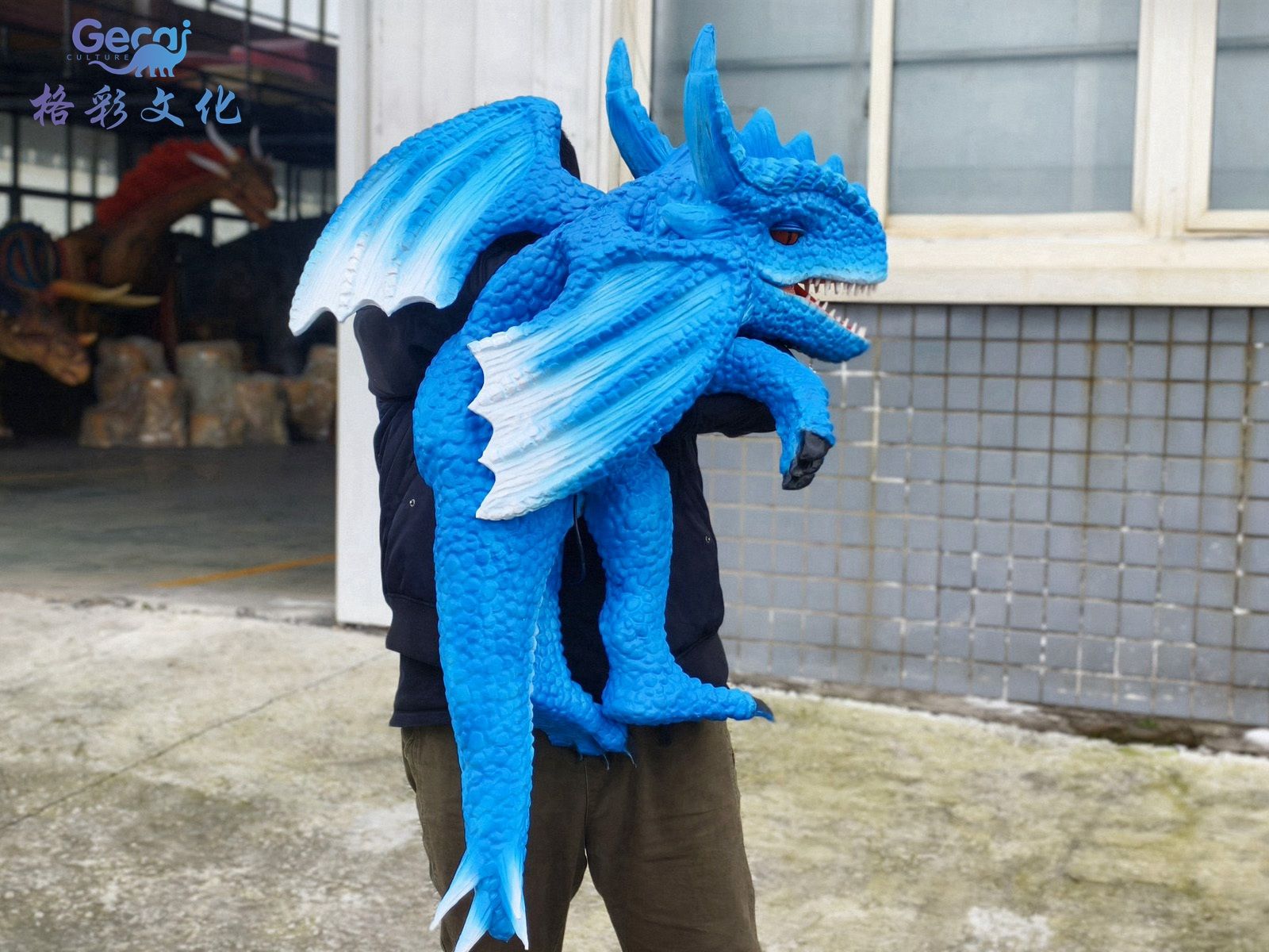 西方龙蓝色手偶