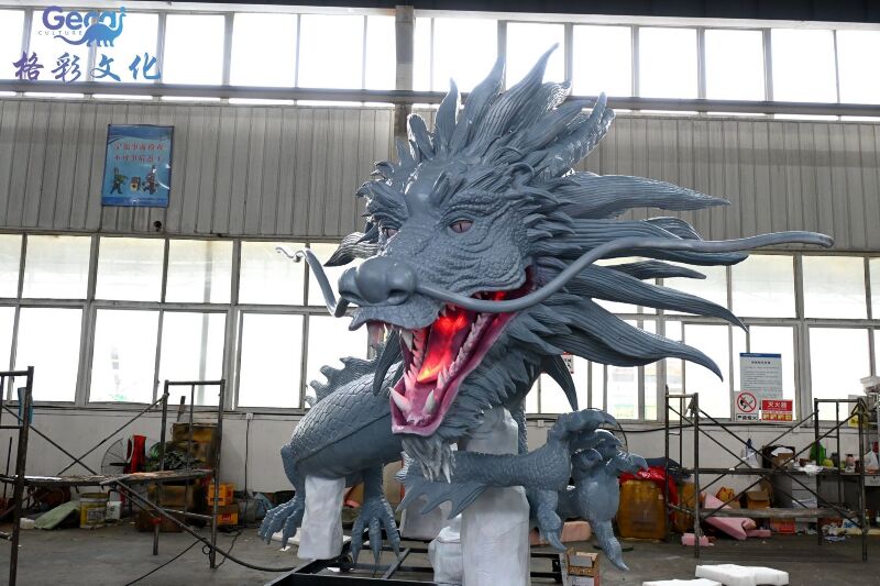 仿真喷烟中国龙模型