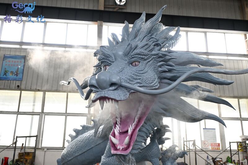 仿真喷烟中国龙模型