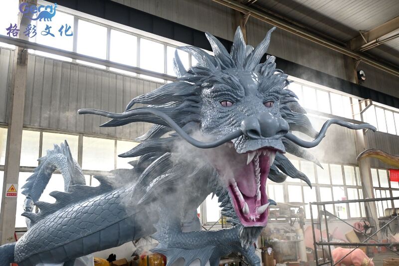 仿真喷烟中国龙模型