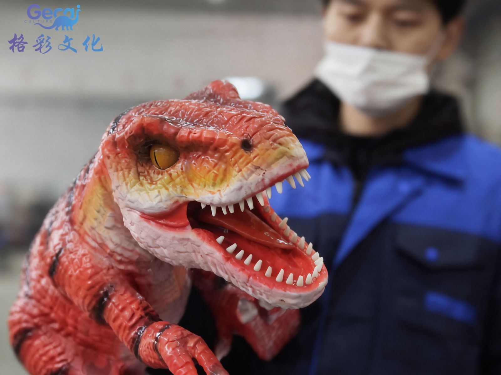 红色霸王龙手偶