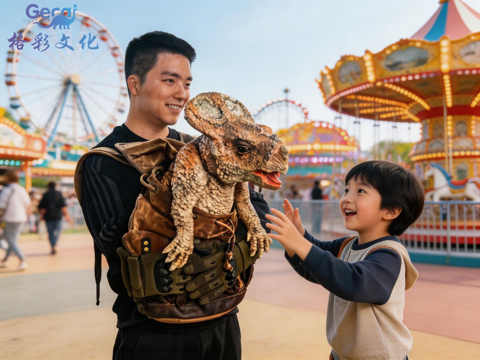 游乐园互动可动恐龙手偶