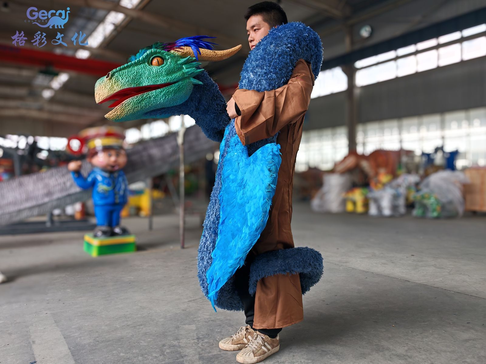 仿真西方龙披肩手偶